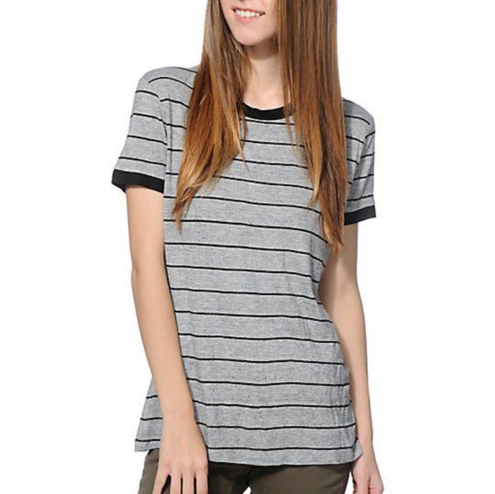 Zine short sleeve striped top.